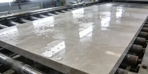 Polished engineered quartz stone