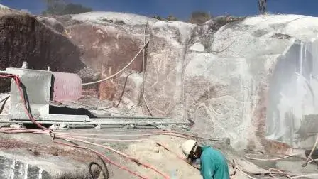 Diamond wire cutting limestone in India