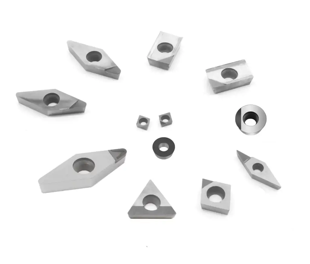 Diagram showing the 8-edge indexable rotation of an octagonal PCD insert