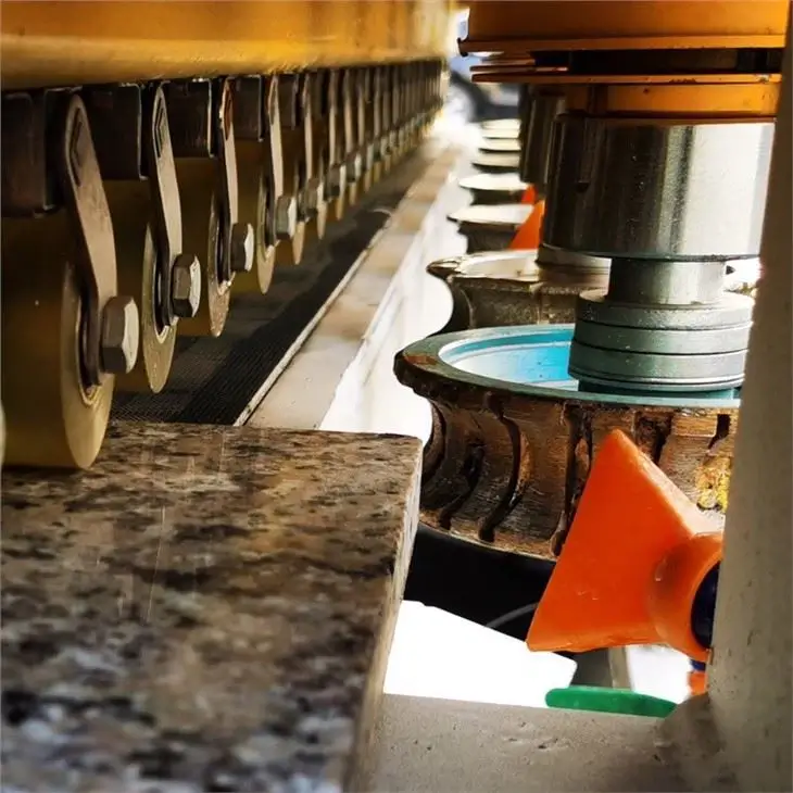 Aggressive diamond calibration wheels milling excess stone stock for uniform thickness
