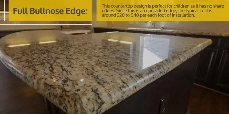 Flawless high-gloss Full Bullnose marble edge reflecting light